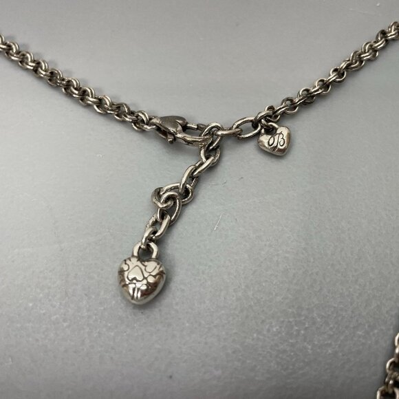 Brighton Blaire Heart Pendent Chain Necklace & Beaded Charm Bracelet Silver Tone - Picture 5 of 6